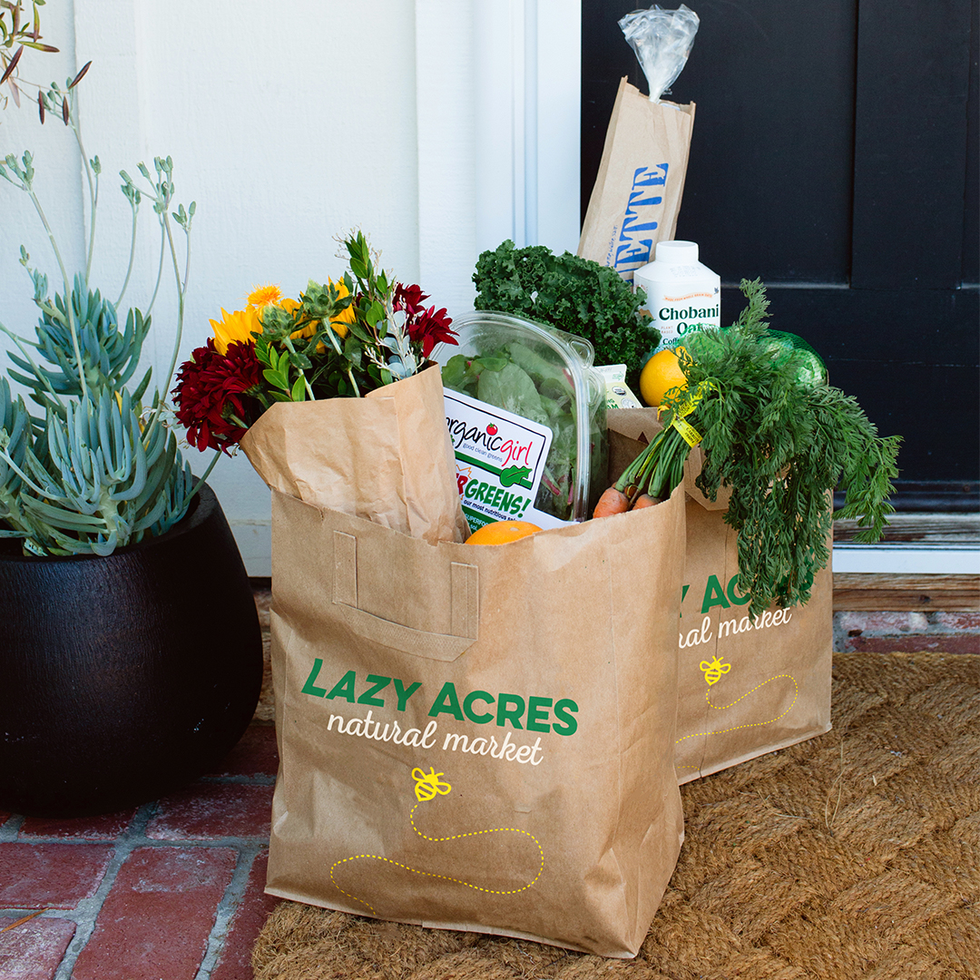 filled bags of healthy groceries delivered to your door step