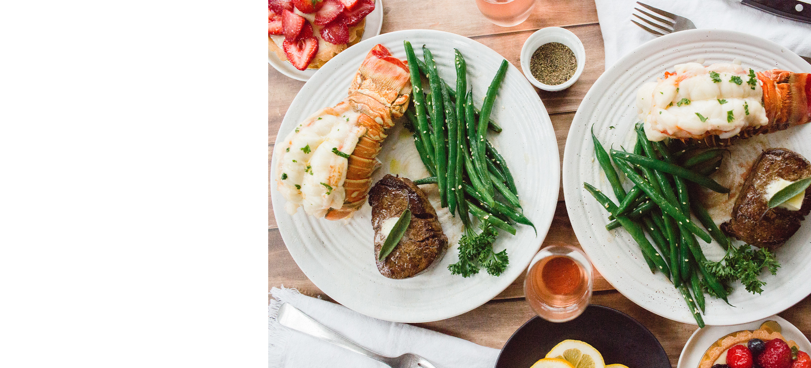 a wagyu beef filet mignon & lobster dinner for v-day 