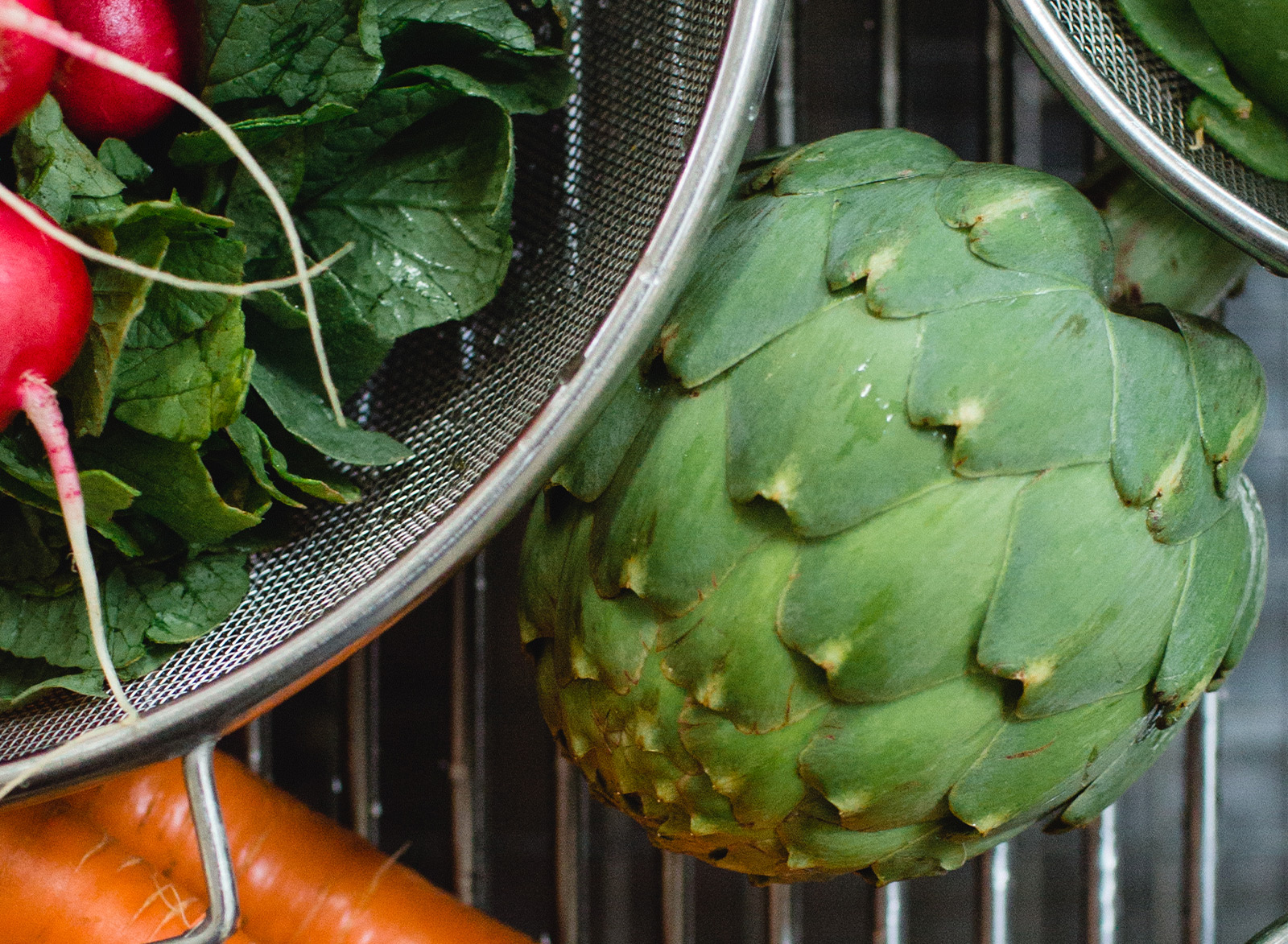 organic artichokes at lazy acres market