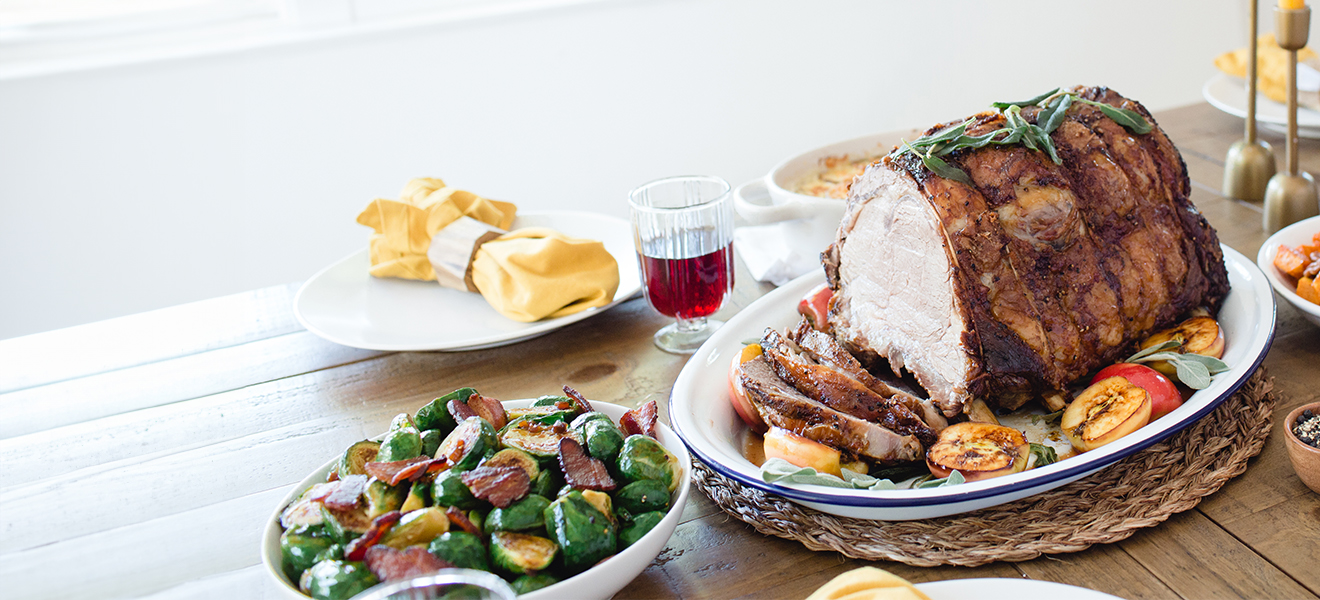 holiday dinner on table 